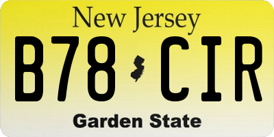 NJ license plate B78CIR