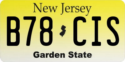 NJ license plate B78CIS