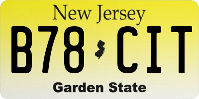 NJ license plate B78CIT
