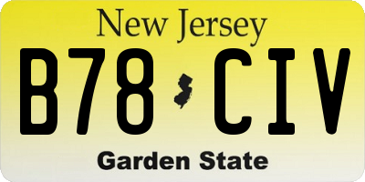 NJ license plate B78CIV