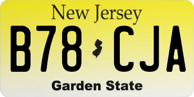 NJ license plate B78CJA