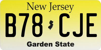 NJ license plate B78CJE