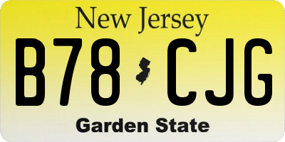 NJ license plate B78CJG