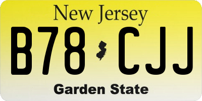 NJ license plate B78CJJ