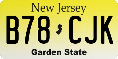 NJ license plate B78CJK