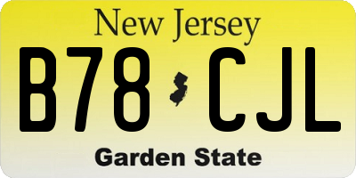 NJ license plate B78CJL