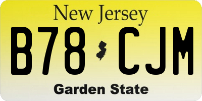 NJ license plate B78CJM
