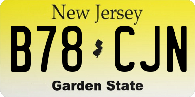 NJ license plate B78CJN