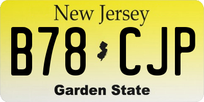 NJ license plate B78CJP