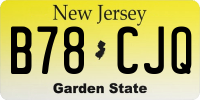 NJ license plate B78CJQ