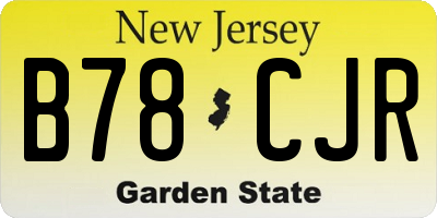 NJ license plate B78CJR