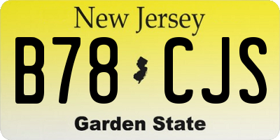 NJ license plate B78CJS