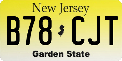 NJ license plate B78CJT
