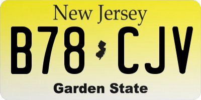 NJ license plate B78CJV