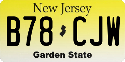 NJ license plate B78CJW