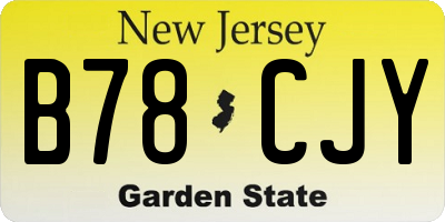 NJ license plate B78CJY