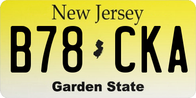 NJ license plate B78CKA