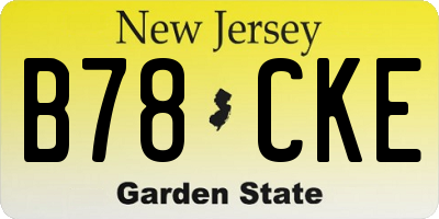 NJ license plate B78CKE