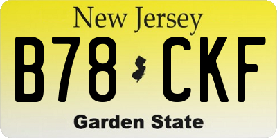 NJ license plate B78CKF