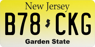 NJ license plate B78CKG