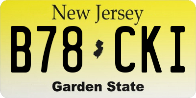 NJ license plate B78CKI