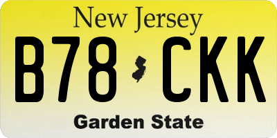 NJ license plate B78CKK