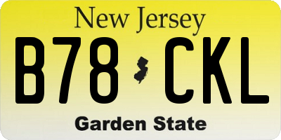 NJ license plate B78CKL