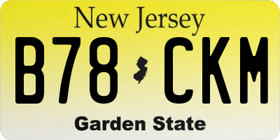 NJ license plate B78CKM