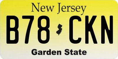 NJ license plate B78CKN
