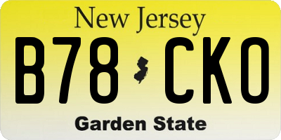 NJ license plate B78CKO