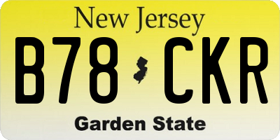 NJ license plate B78CKR