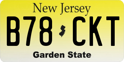 NJ license plate B78CKT