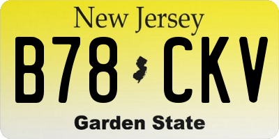 NJ license plate B78CKV