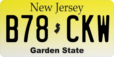 NJ license plate B78CKW