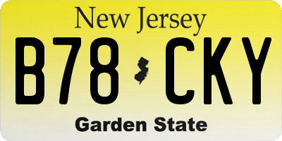 NJ license plate B78CKY