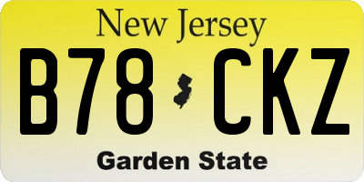 NJ license plate B78CKZ