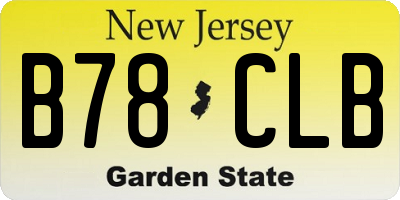 NJ license plate B78CLB
