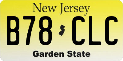NJ license plate B78CLC