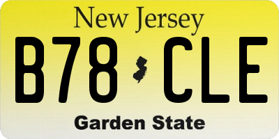 NJ license plate B78CLE