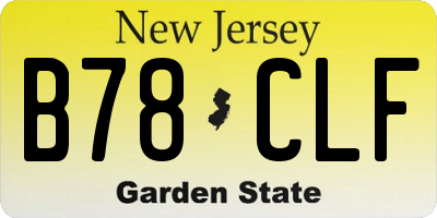 NJ license plate B78CLF