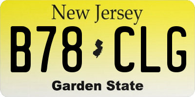 NJ license plate B78CLG