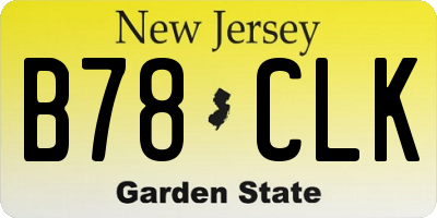 NJ license plate B78CLK