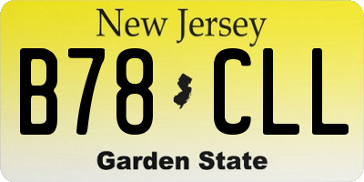 NJ license plate B78CLL