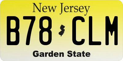 NJ license plate B78CLM