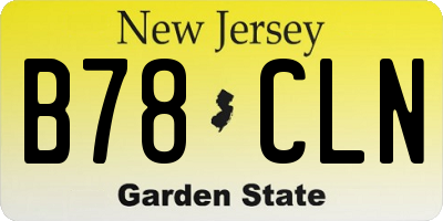 NJ license plate B78CLN