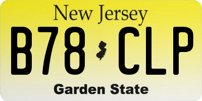NJ license plate B78CLP