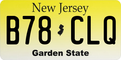 NJ license plate B78CLQ