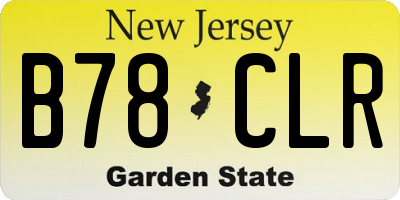 NJ license plate B78CLR
