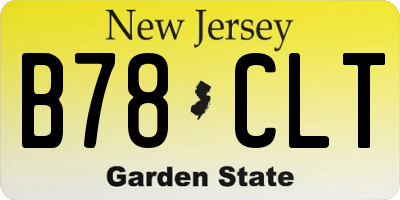 NJ license plate B78CLT