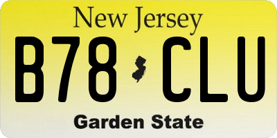 NJ license plate B78CLU
